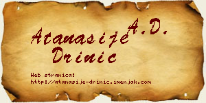 Atanasije Drinić vizit kartica